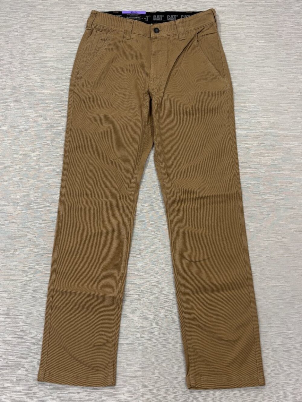 CAT Caterpillar Utility Work Pants Mens 30 x 34 Brown Flex Waistband Cell Pocket